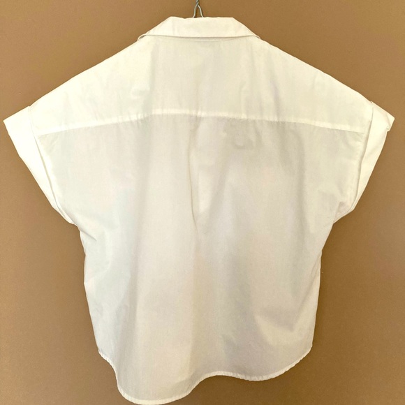 ASOS Cropped drop shoulder blouse - white - size US 4 - Picture 2 of 8